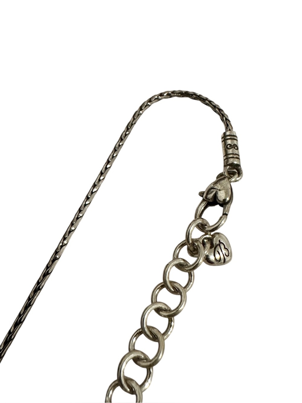 Retired Brighton Essex Cross Necklace Silver Tone Chasing Filigree Love Honor - Picture 7 of 8